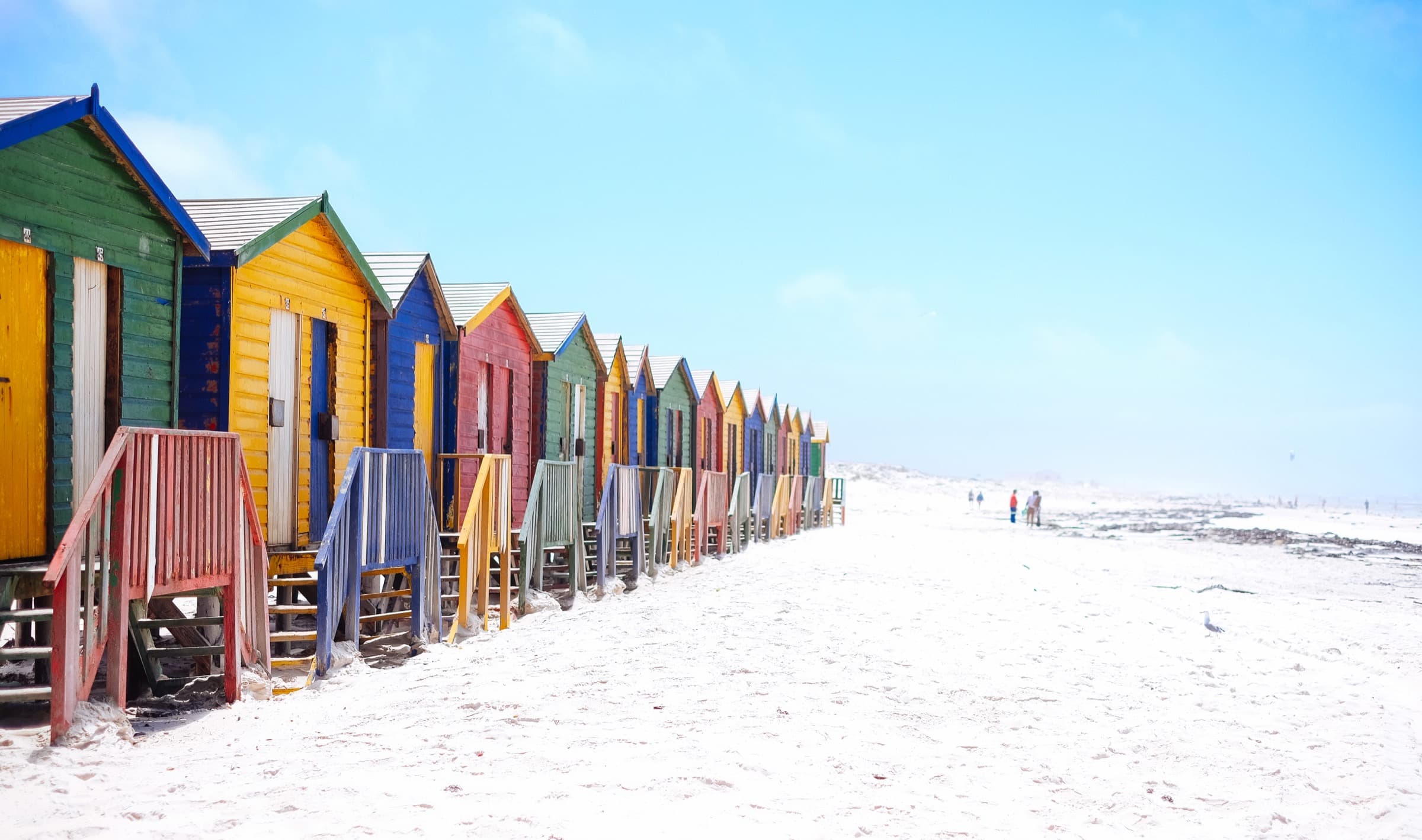 Colourful beach huts on Muizenberg beach